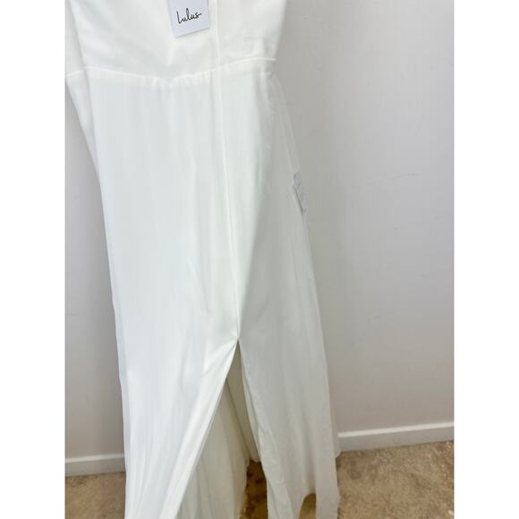 Lulus Radiant Romance White Tie Strap Maxi Dress Formal Bridal Wedding XL NWT - Picture 13 of 13